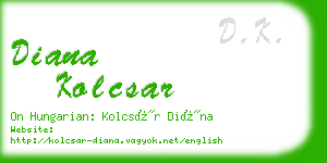 diana kolcsar business card